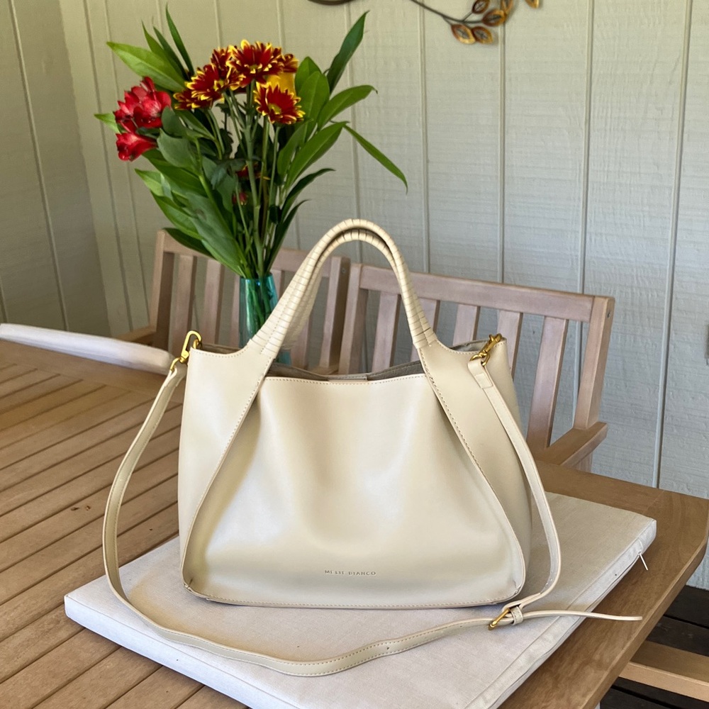 Melie Bianco Elegant Cream Shoulder Bag